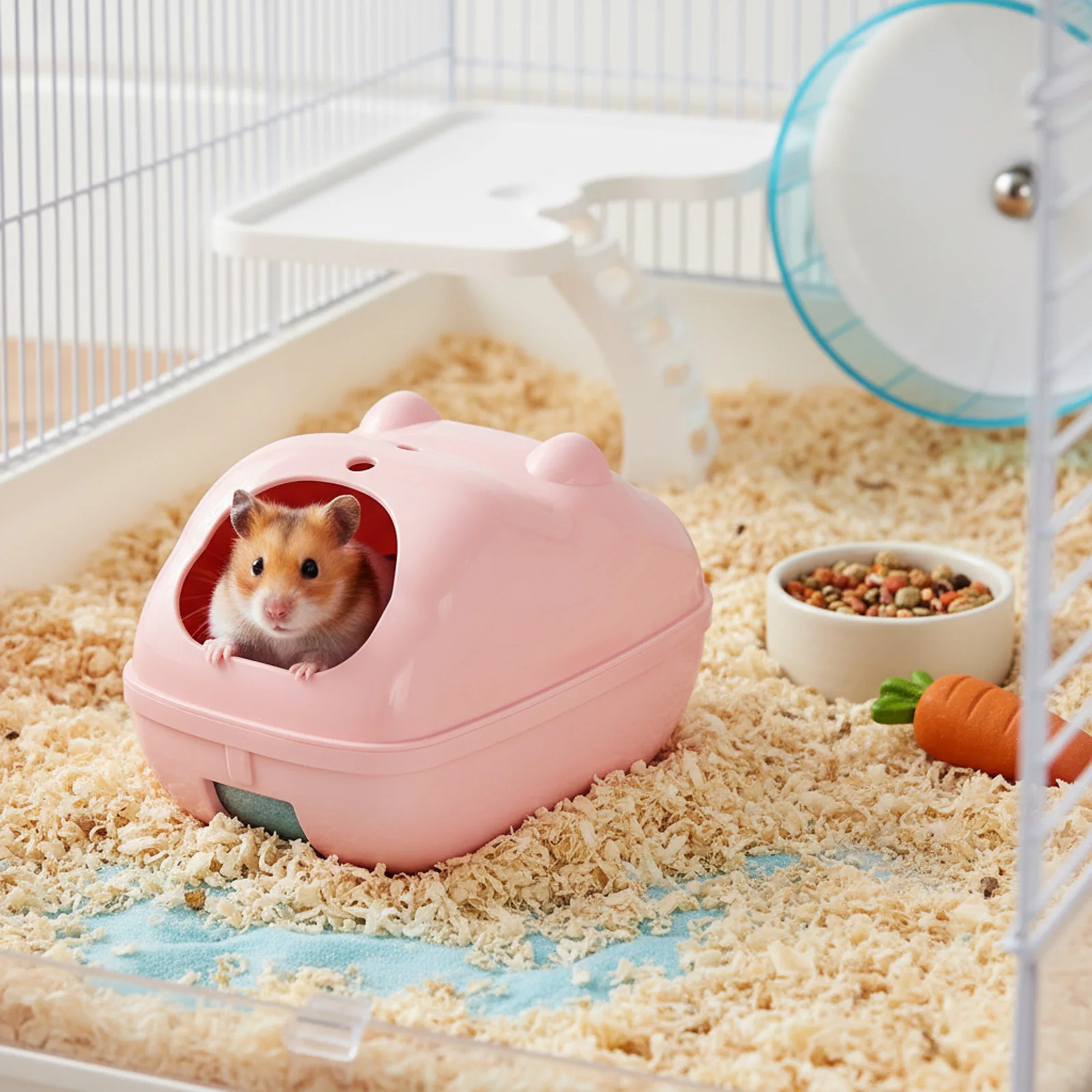 Hamster Bathroom Reptile Hideout House Toilet Combo Anti-slip Bottom Dust Resistant Bathing Accessories For Small Pets Gerbils - Image 5