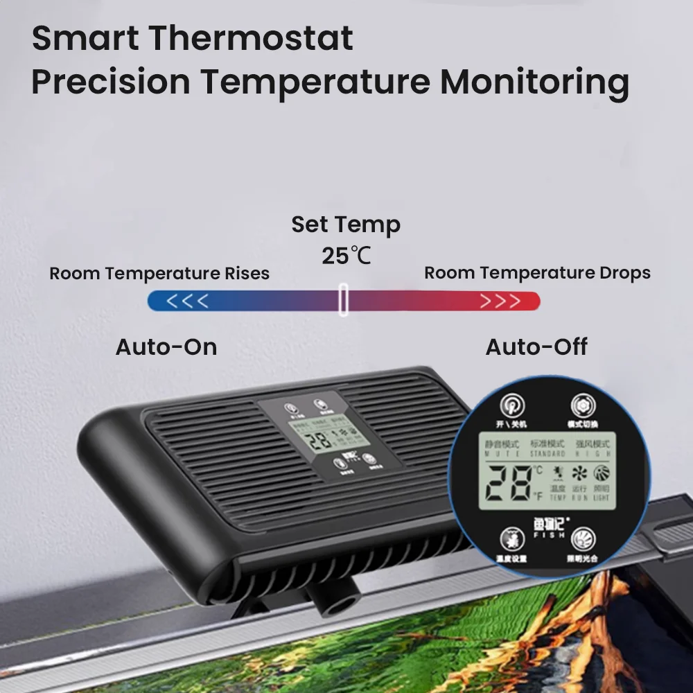 Fish Note Aquarium Smart Cooling Fan Radiator Advanced Noise Reduction Technology Coral Reef Fish Tank - Image 3