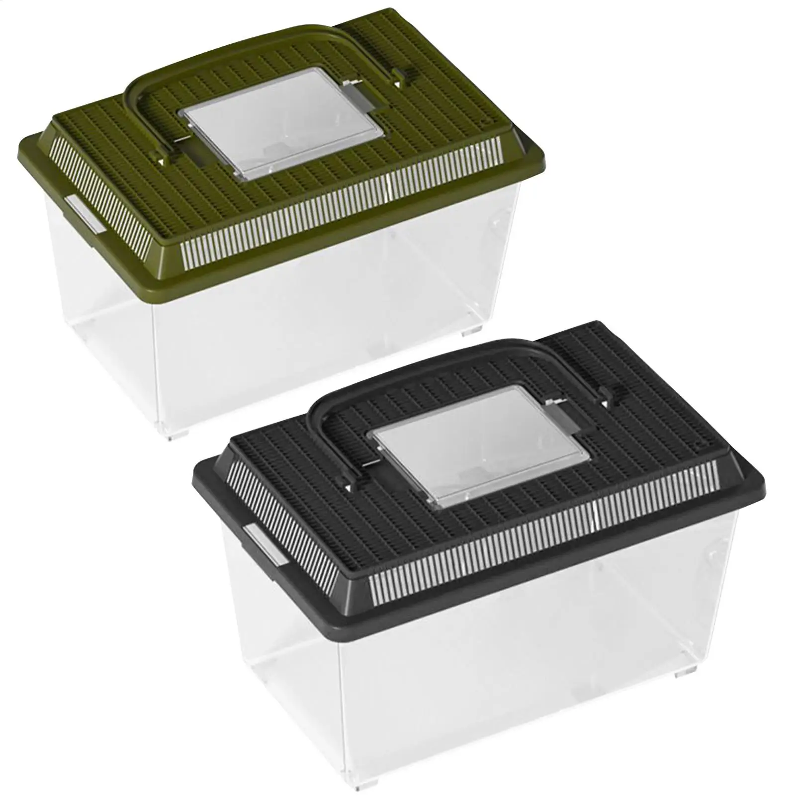 Reptile Terrarium Reptile Feeding Box Lizard Tarantula Transparent Portable Feeding Box Habitat Hatching Critter Carrier - Image 2