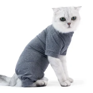 Cat Recovery Suit Multipurpose Comfortable 4 Legged Kitten Surgical Recovery Suit Prevents Hair Loss Skin Friendly for Kittens