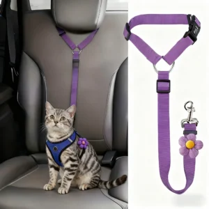 Pet Dog and Cat Seat Belt Car Headrest Restraint Adjustable Safety Rope Car Seat Belt Dog Pet Accessories Pet Supplies