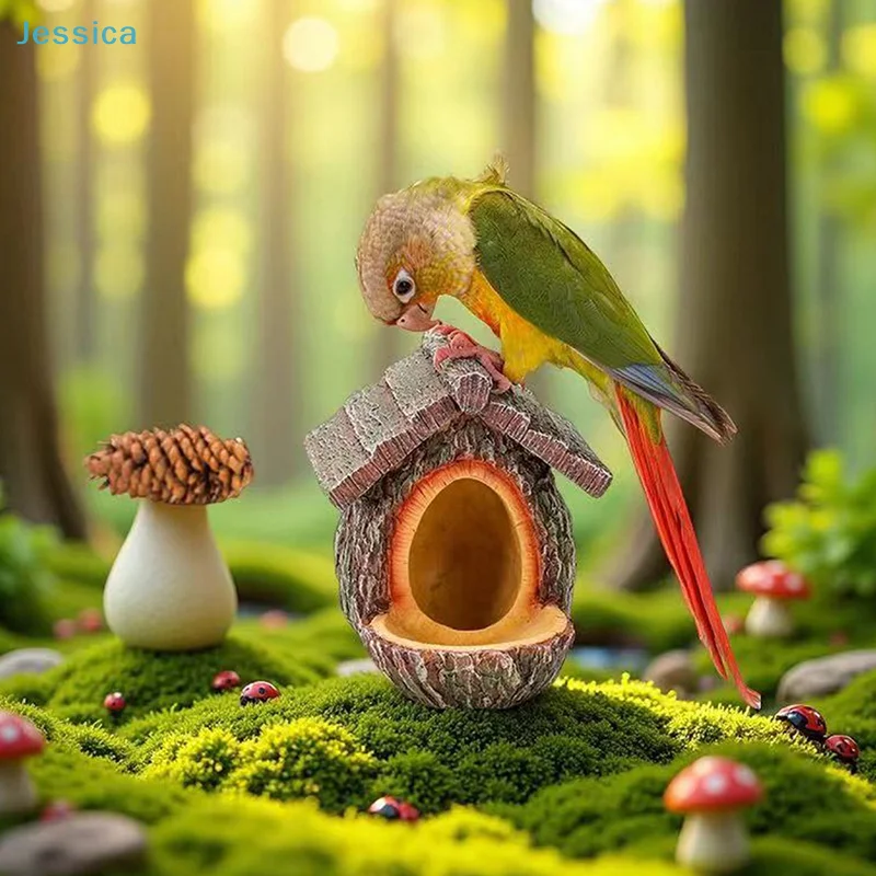 ♥Natural Bark Bird House – Weatherproof Hanging Bird Nest Feeder for Wild Birds & Garden Decoration - Image 6