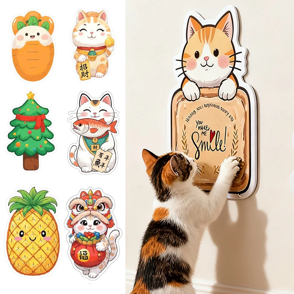 Self-Adhesive Cat Scratching Mats Cartoon Christmas Tree Carrot Cats Scratcher Pad Anti Cat Scratch Sofa Protection Pet Supply