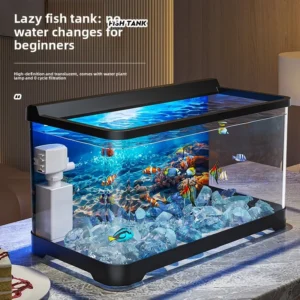 New Small Desktop Aquarium Eco Background Sticker Fish Tank for Living Room All-in-One Goldfish Bowl Compact Decor Home Aquarium