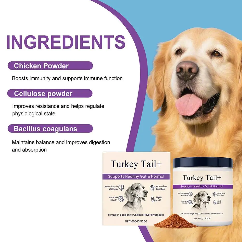Dog Probiotic Intestinal Powder 100g Delicious Bacon Flavor Gut Flora Balance Digestive Support for Dogs Nutritional Supplement - Image 6