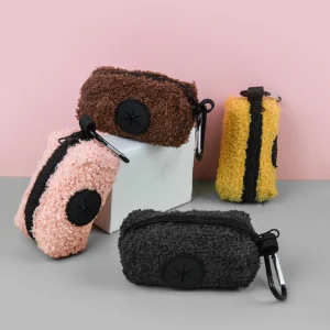 1 Stylish Plaid Teddy Velvet With Design Popular High Quality Garbage Bag With Connected Storage Bag (No Belt And Garbage Bag)