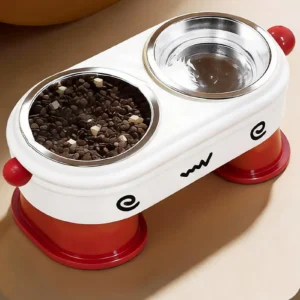 Elevated Dog Bowls 2-in-1 Anti-Slip Tilted Feeder Dish Dog Food Bowls Elevated For Puppy Feeding Cats Kitten Small Pets Indoor