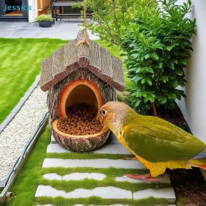 ♥Natural Bark Bird House – Weatherproof Hanging Bird Nest Feeder for Wild Birds & Garden Decoration - Image 3