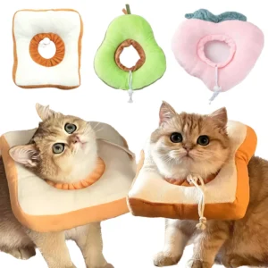 Soft Toast Avocado Shaped Cotton Pet Elizabethan Collar Cat Puppy Pet Cone Postoperative Protection Collar Neck Ring For Pets