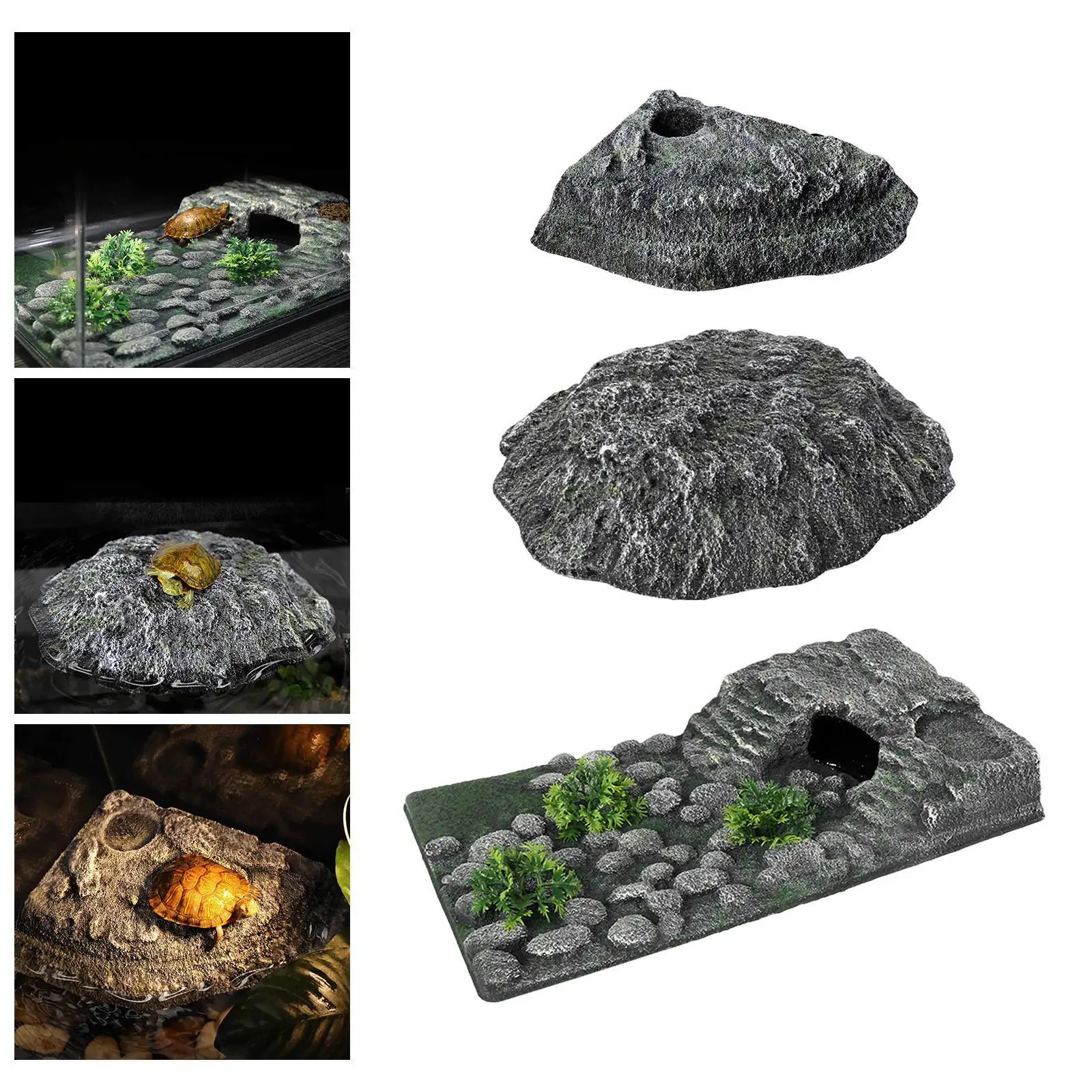 Turtle Basking Platform Climbing Ramp Resin Ornament Reptiles Dock for Bearded - Image 3