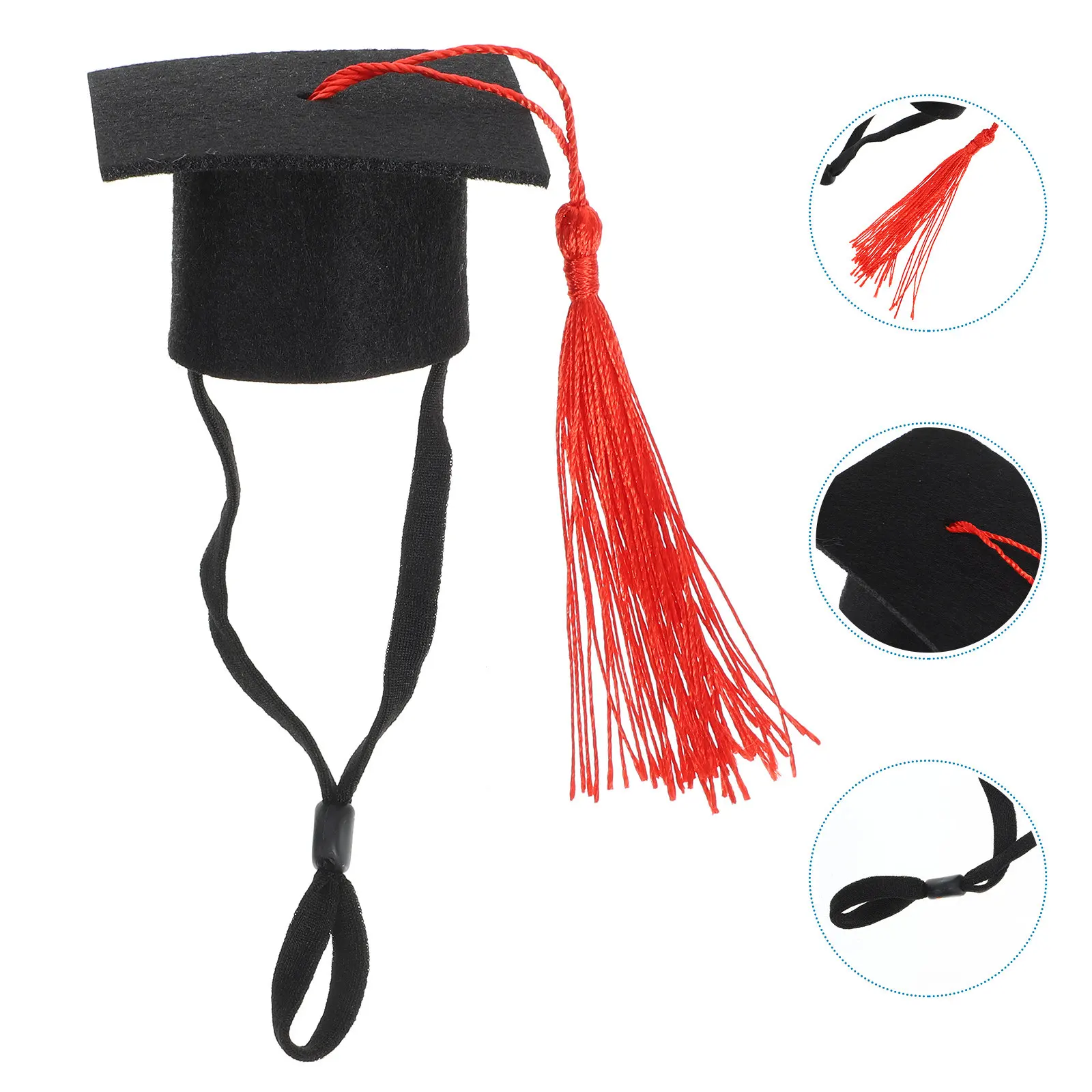 Small Adjustable Hamster Graduation Cap Hat Pet Costume Size S Lightweight Graduation Photo Prop Hat for Hamster Guinea Pig