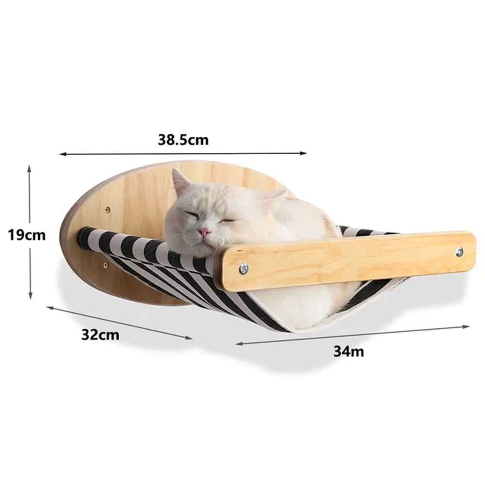 Toys Wall-mounted Activity Cat Wood Sisal Scratcher Climber Furniture Cat Bridge Rope Steps Kitten Ladder Kitten Post Wall - Image 19