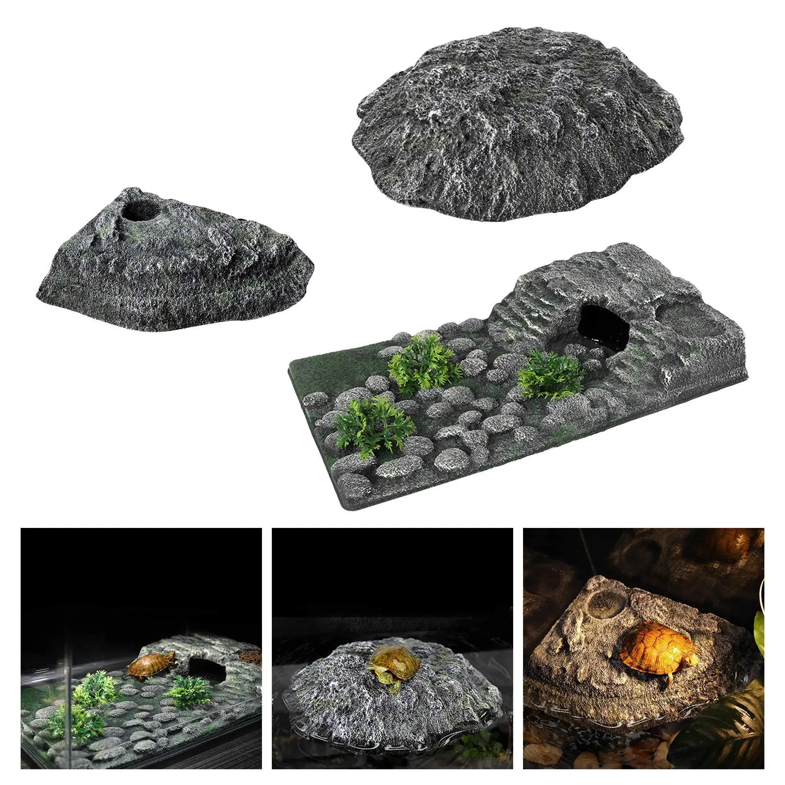 Turtle Basking Platform Climbing Ramp Resin Ornament Reptiles Dock for Bearded - Image 4