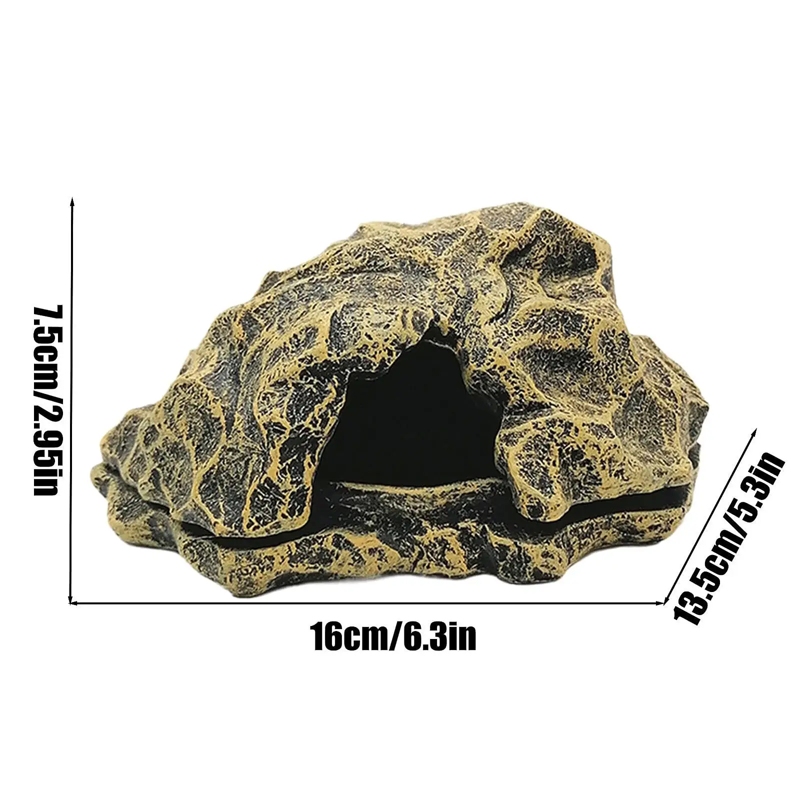 Resin Rock Reptile Hideout Aquarium Habitat Decor Reptile Rock Hide Cave for Tortoise Lizard Turtles Reptiles Frogs Fish Gecko - Image 5