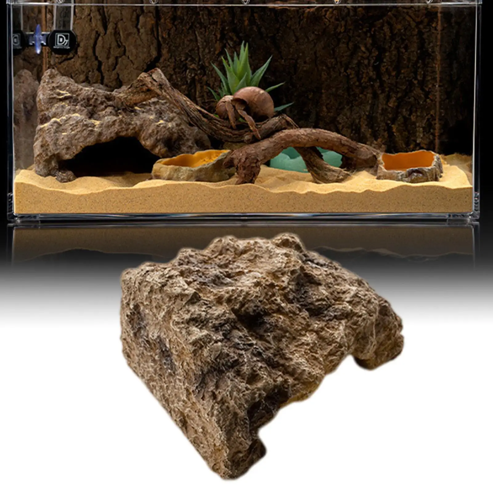 Resin Reptile Hide Cave Artificial Decoration Lizard Snake Turtle Shelter Hide Rest Cave Aquarium Landscaping Decors - Image 8