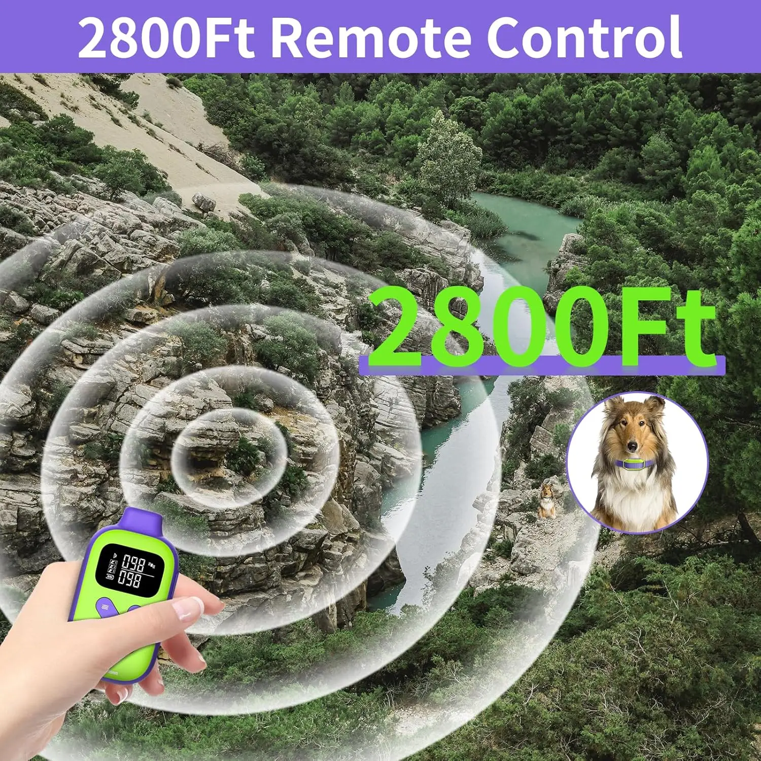 Vibrating Dog Collar with Remote 2800Ft ,No Shock Dog Training Collar IPX7 Waterproof Vibration Collar For All Dogs No Prongs - Image 4