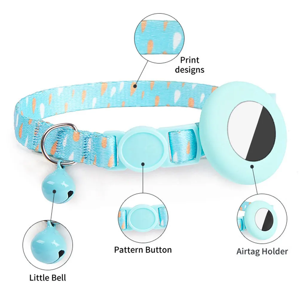 Adjustable Durable Cute Cat Collar GPS Tracker Protective Cover Reflective Washable Comfort Safe Buckle Pet Decoration Accessory - Image 3