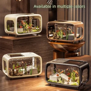 Multifunctional Compact Aquarium Kit Clear Viewing Drop Resistant Desktop Aquarium Transparent Fish Tank Desktop