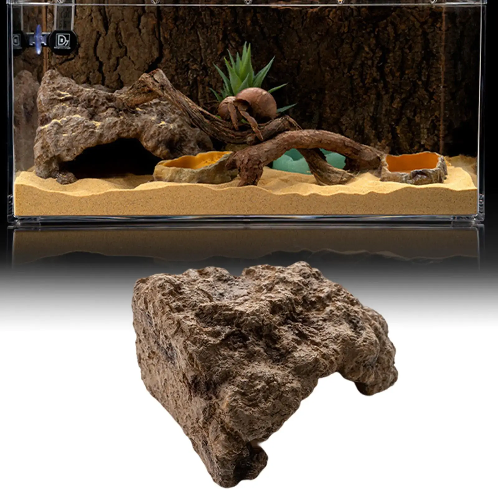 Resin Reptile Hide Cave Artificial Decoration Lizard Snake Turtle Shelter Hide Rest Cave Aquarium Landscaping Decors - Image 2
