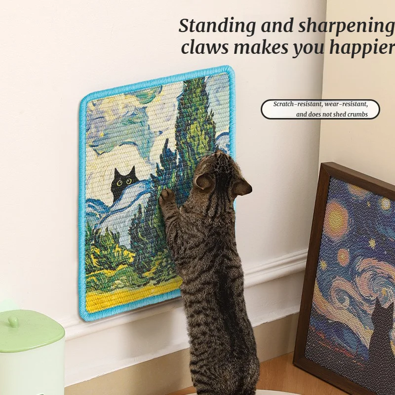 Cat Scratch Board, Sisal Pet Mat, No Debris Falling Off, Wall Sticking, Cat Toys, Cat Wear-resistant Scratch Pads, Pet Supplies - Image 3