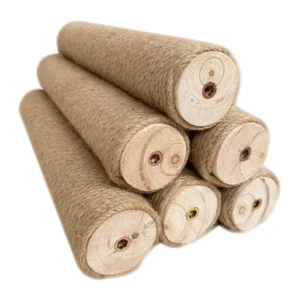 Cat Scratching Post Tree Shape Sisal Solid Wood DIY Kitten Climbing Frame Replacement Column Accessories Furniture Pet Toy