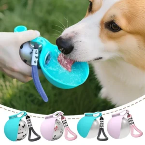 Stainless Steel Water Kettle Go Out Dog Walking Folding Portable Water Cup With Lanyard Hook LeakProof Dog Water Drink Bottle