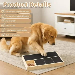 Wooden Dog Scratch Board Wear-resistant Built-in Treat Box Pet Nail Polisher Movable Dog Nail File Board Behavior Training