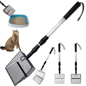 Stretchable Cat Litter Scoop Chicken Coop Sifting Shovel Long Handle Metal Accessories Garden Separating Poop And Debris Tools