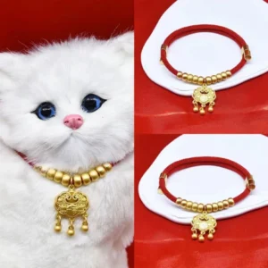 New Design Classic Adjustable Red String Cats Collar Pet collars safety locks cat collars dog necklaces accessories