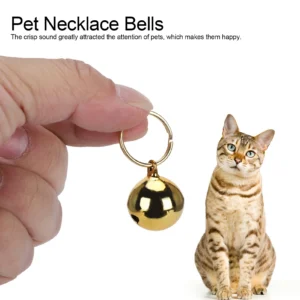 Rust Resistant AntiLost Copper Bells Crisp Sound Round Collar Decoration for Dog Cat Dog Decoration Bells Pets Copper Bells