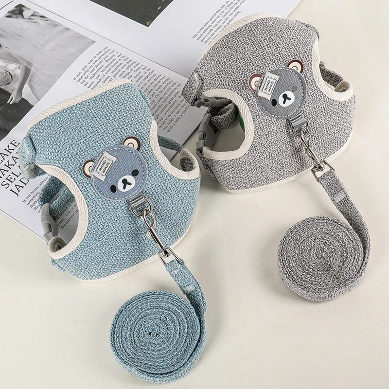 Cute Rabbit Harness Leash Set Bunny Pet Accessories Small Pet Carrier Teddy Bear Cat Leash Rabbit Collar Rabbit Accessories - Image 4