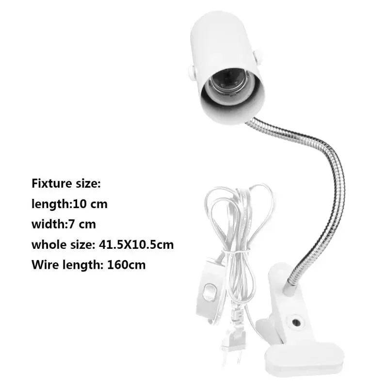 Turtle Fish Tank Reptile Heating Light Holder 360 Degree Rotation E27 Lamp-socket Clip-on Bulb with Lamp Clip Cover уф лампа для - Image 9