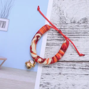 Japanese Style Cat Collar Red Size S Lucky Cat Pattern Soft Cotton Comfortable Pet Supplies Outdoor Walking Fashionable