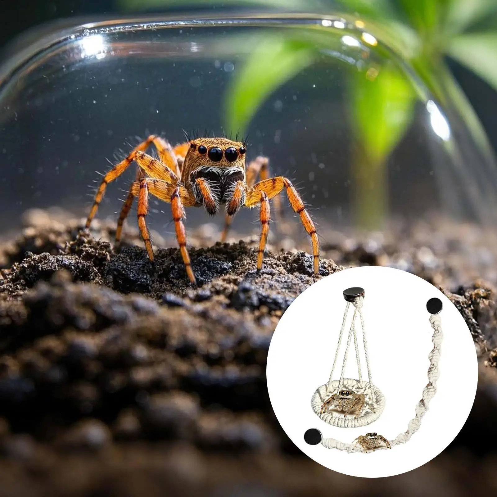 Jumping Spider Enclosure Accessories Hangable Rope Climbing Swing Jumping Spider Terrarium Decor For Terrarium Breeding Geckos - Image 3