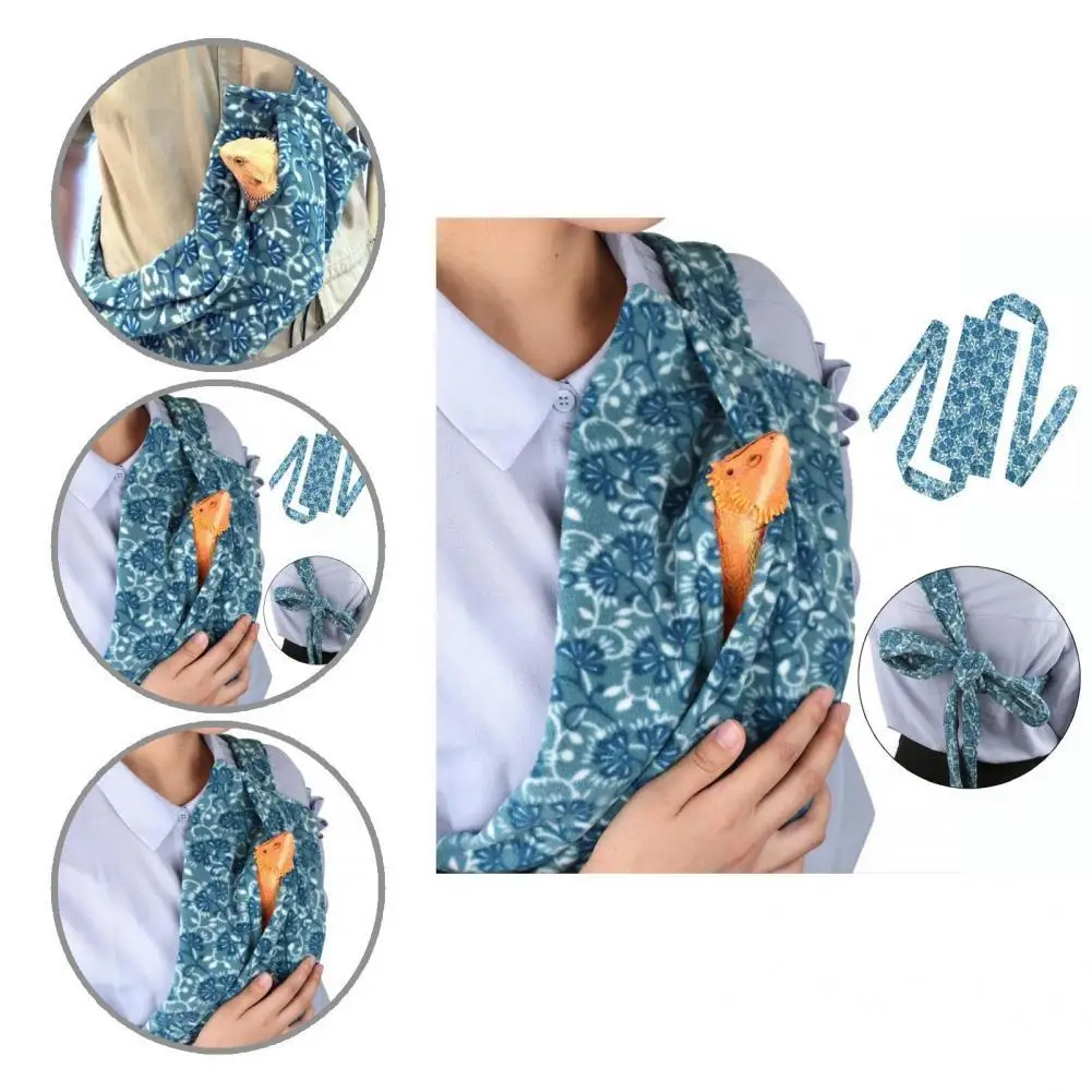 Outdoor Reptile Sling Bag Useful Reptile Carrier Bag Comfortable Flannel Sling Reptile Carrier Bearded Dragon Sling Bag - Image 3