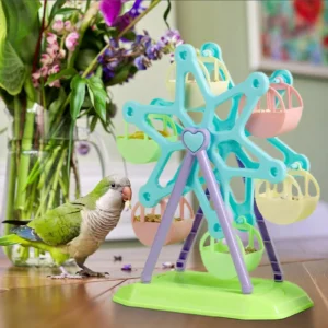 Bird Toys Foraging Wheel Parrot Toy  Snacks Feeder Intelligence Growth Bird Supplies Parrot Ferris Wheel Bird Windmill Foraging