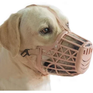 Softness Plastic Dog Muzzle Anti Bite Adjustable Pet Basket Dogs Training Mouth Cover Mesh Cage for Small and Large Dogs Care