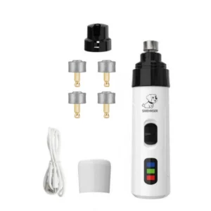 USB Rechargeable Pet Nail Grinder - Quiet Electric Dog Cat Nail Trimmer Grooming Tool for Paws Clipping