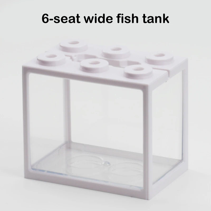 Aquarium Mini Fish Tank Reptile Pet LED Light Box Stackable Aquarium Cylinder Landscape Seaweed For Home Office Decoration - Image 8