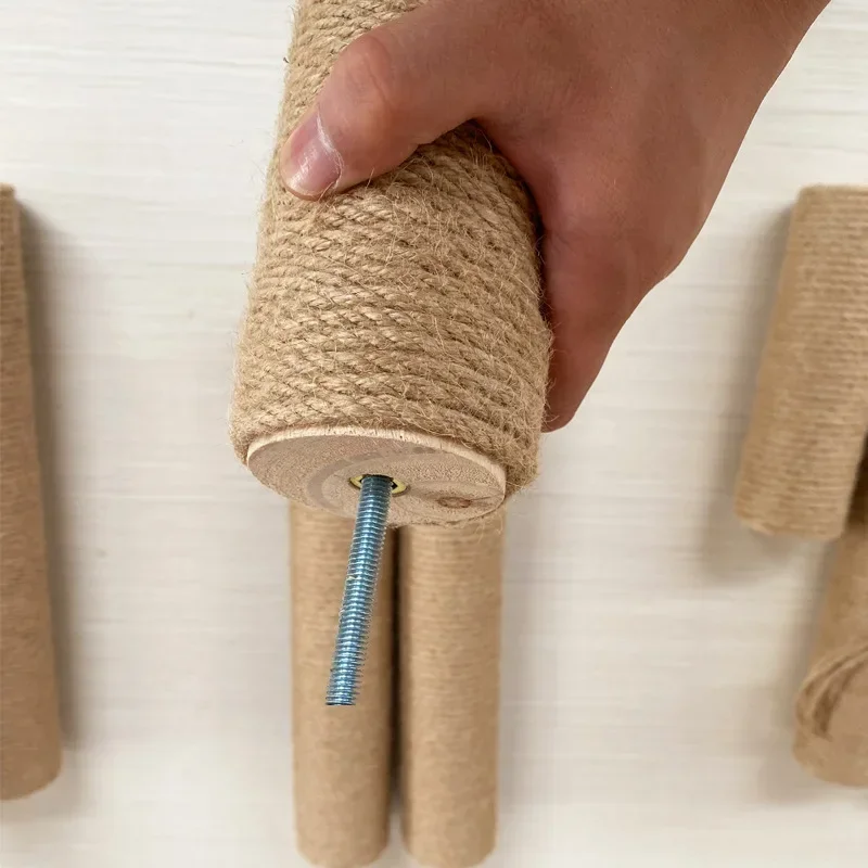 Cat Scratching Post Tree Shape Sisal Solid Wood DIY Kitten Climbing Frame Replacement Column Accessories Furniture Pet Toy - Image 4