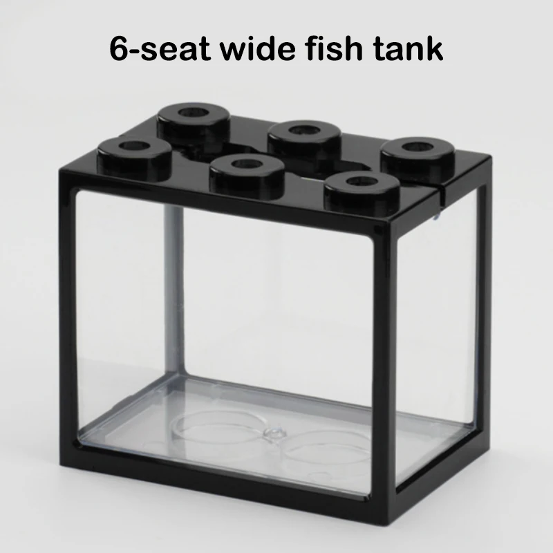 Aquarium Mini Fish Tank Reptile Pet LED Light Box Stackable Aquarium Cylinder Landscape Seaweed For Home Office Decoration - Image 7