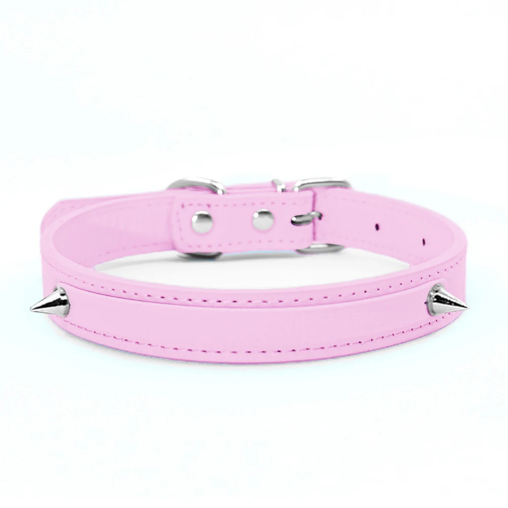 Rhinestone Leather Collar with Rivet Customized Letters Punk Sexy Choker Necklace Cosplay Jewelry for Men Women - Image 7