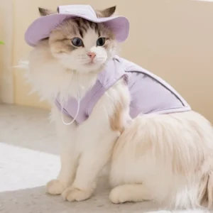 Breathable Pet Sun Protection Clothes Reflective Trim with Sun Hat Cat Cooling Vest Letter Print Thin Dogs Short Sleeve