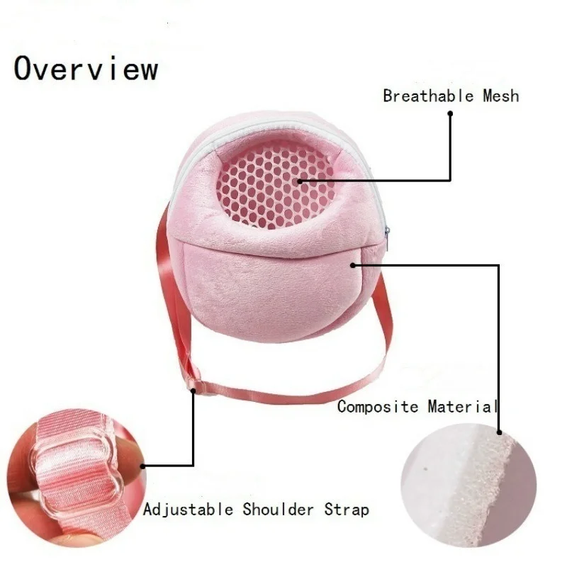 NEW Small Pet Carrier Rabbit Cage Hamster Chinchilla Travel Warm Bags Guinea Pig Carry Pouch Bag Breathable Pet Cage Rat Leash - Image 6