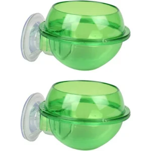 2PCS Suction Cup Reptile Feeder,Chameleon Bowl, Worm Live Fodder Container Anti-Escape Reptile Cup, Reptile Water Dish Supplies