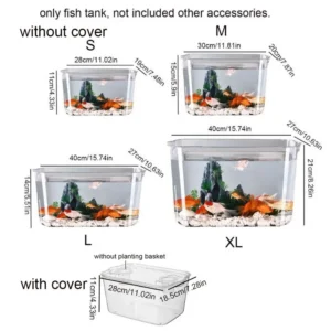 Fall Prevention Explosion-proof Plastic Fish Tank PET Water Plant Tank Desktop Goldfish Bowl Transparent