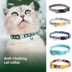 Cat collar Kitten woven necklace Collar bell Anti-choking Comfort Safety buckle Pet decoration