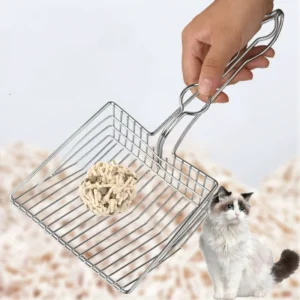 Pet Dung Shovel Stainless Steel Cat Litter Shovel Pet Cleaning Tool Cat Litter Spoon Stainless Steel Durable Handle