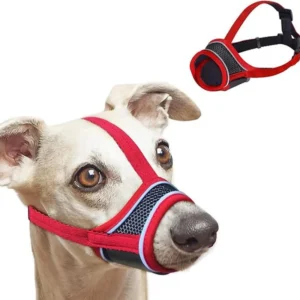Dog Muzzle  Breathable Drinkable Mesh Muzzle Anti Biting Barking Chewing Grooming Muzzle with Adjustable Reflective Strap