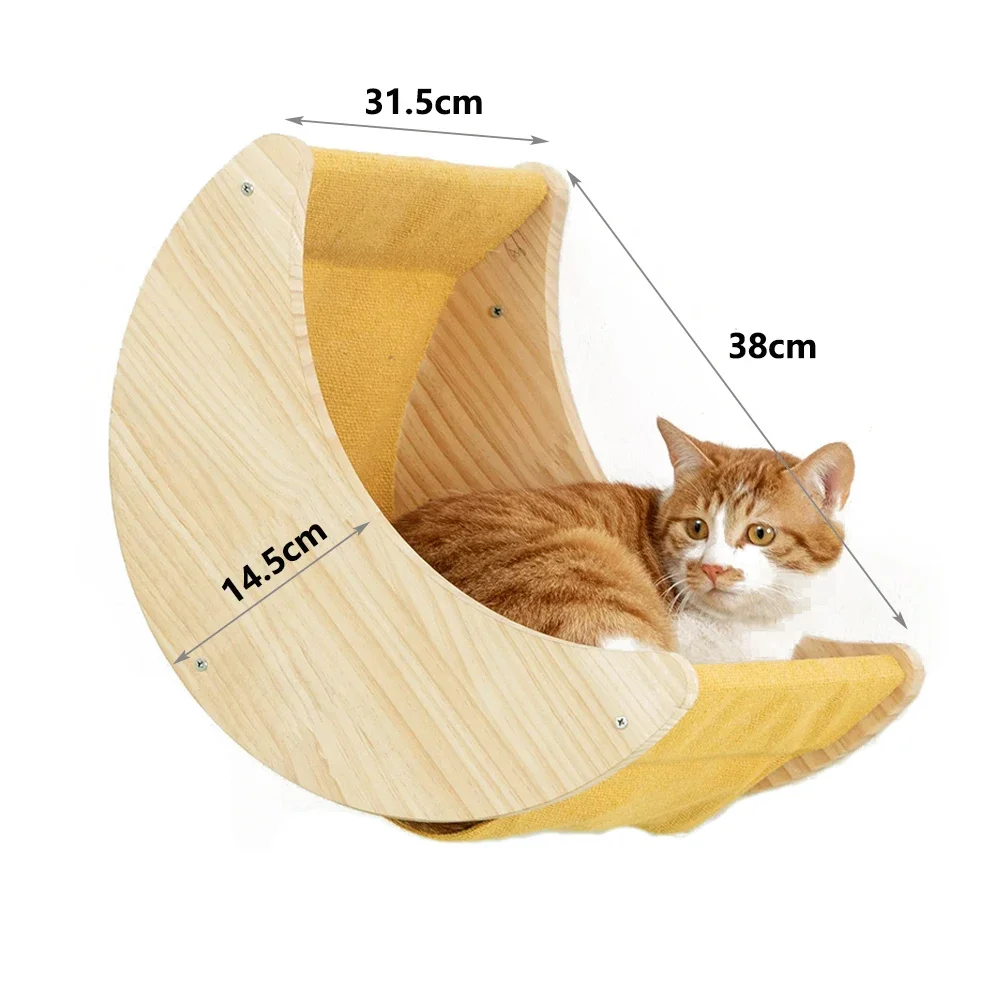 Toys Wall-mounted Activity Cat Wood Sisal Scratcher Climber Furniture Cat Bridge Rope Steps Kitten Ladder Kitten Post Wall - Image 20